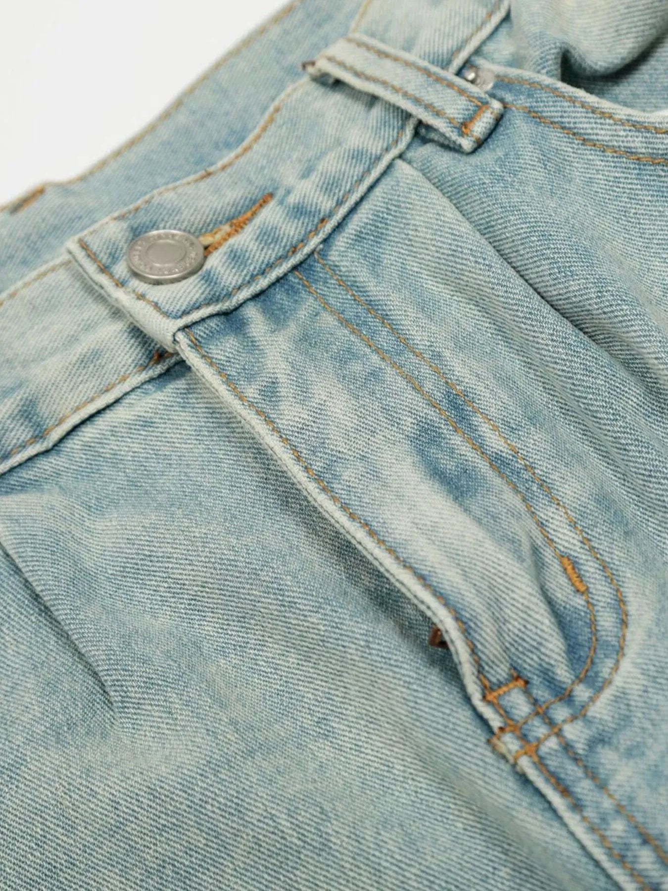 Men's Washed Wide Leg Jeans