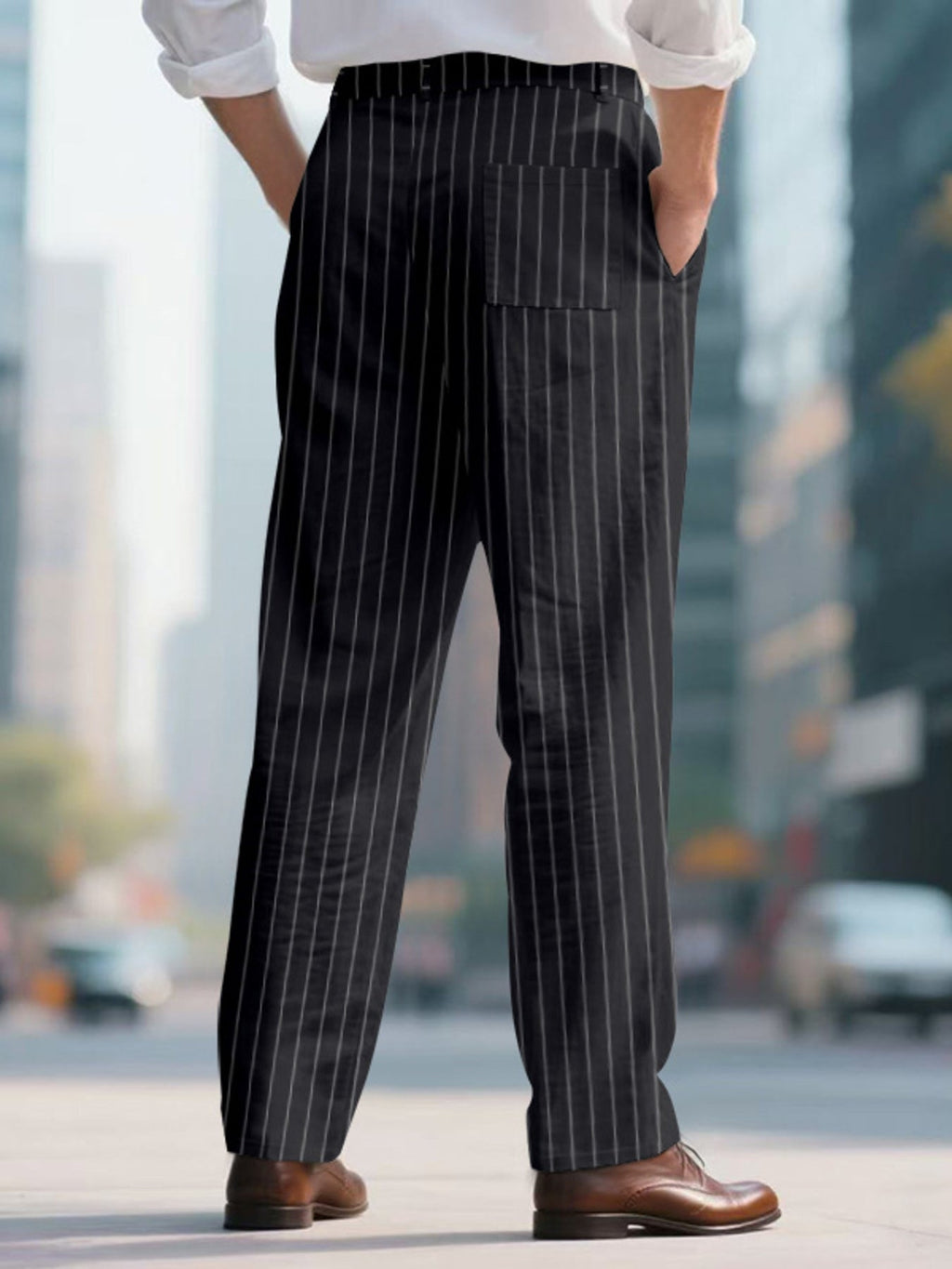 Men's Full Size Striped Wide Leg Pant Plus Size