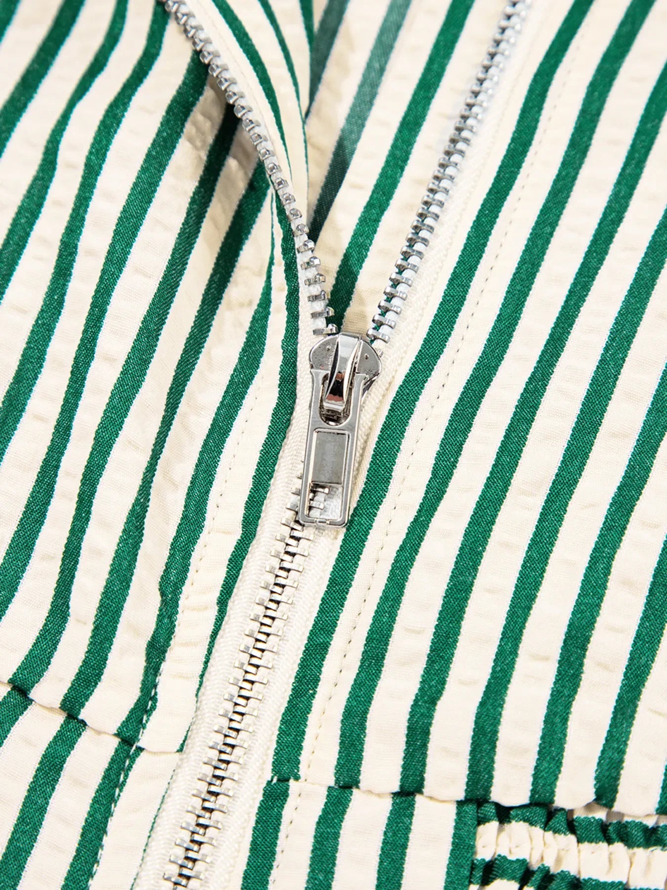 Stripe V Neck Zip Front Cinched High Waist Midi Dress