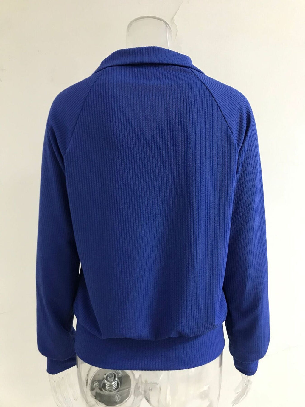 Full Size Ribbed Knit Zip-Up Outerwear Plus Size