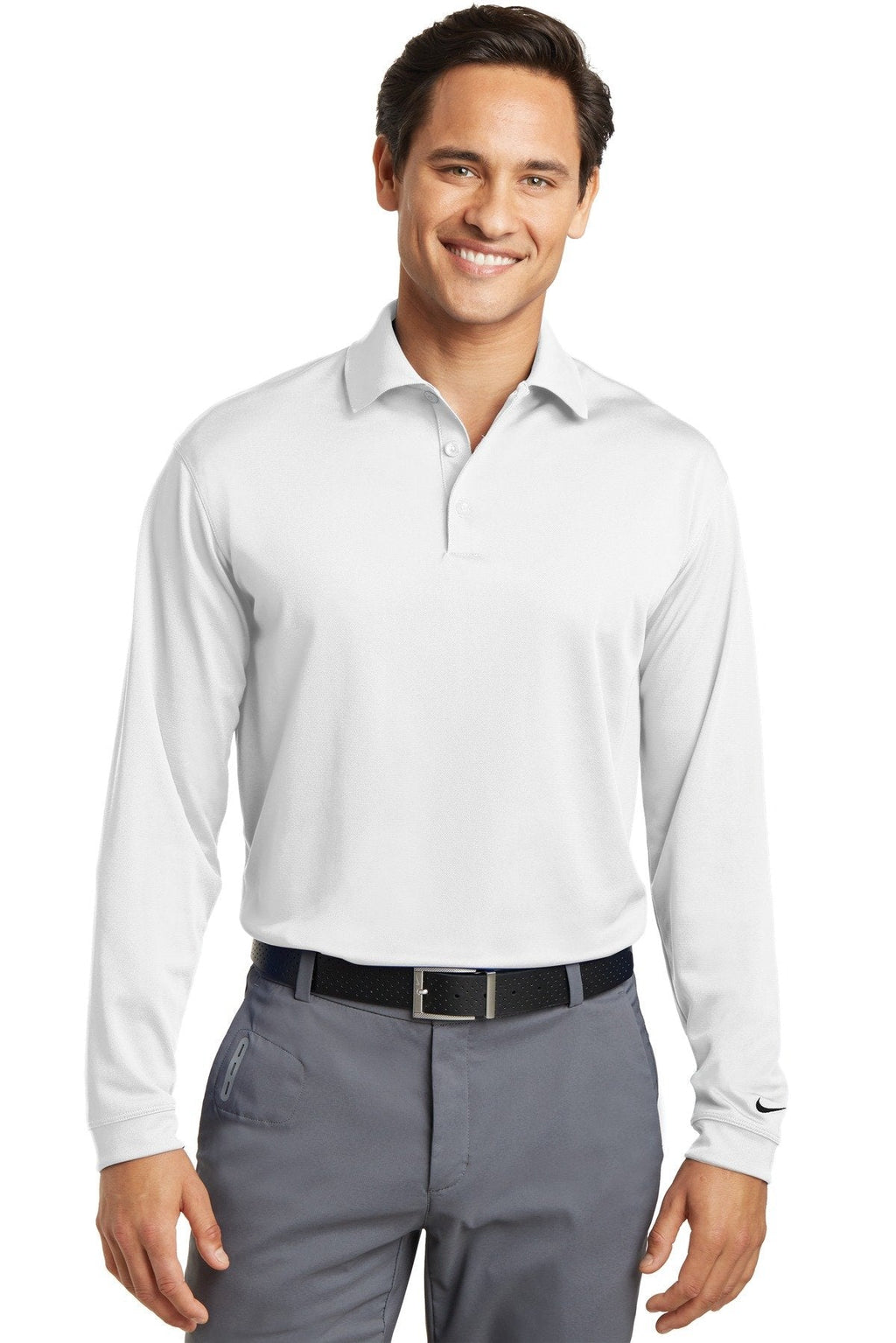 Nike Golf Long Sleeve Dri-FIT Stretch Tech Polo White Medium