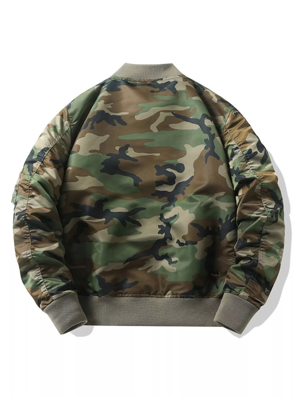 Men's Plus Size Zip Up Camouflage Bomber Jacket