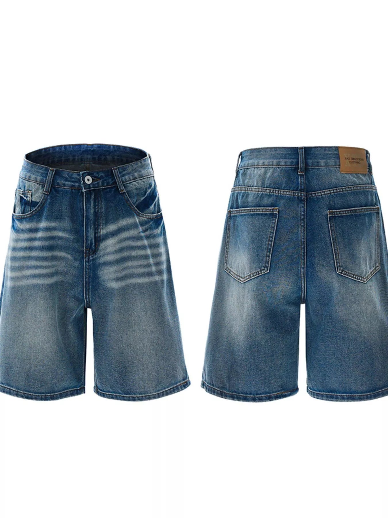 Men's Washed Loose Fit Denim Shorts