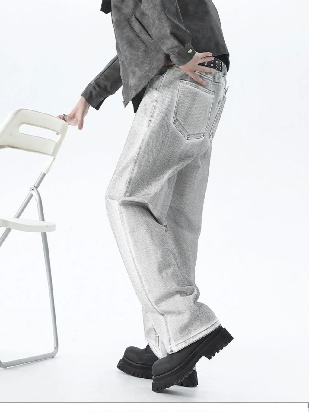 Men's Plus Size Wide Leg High Waisted Jeans