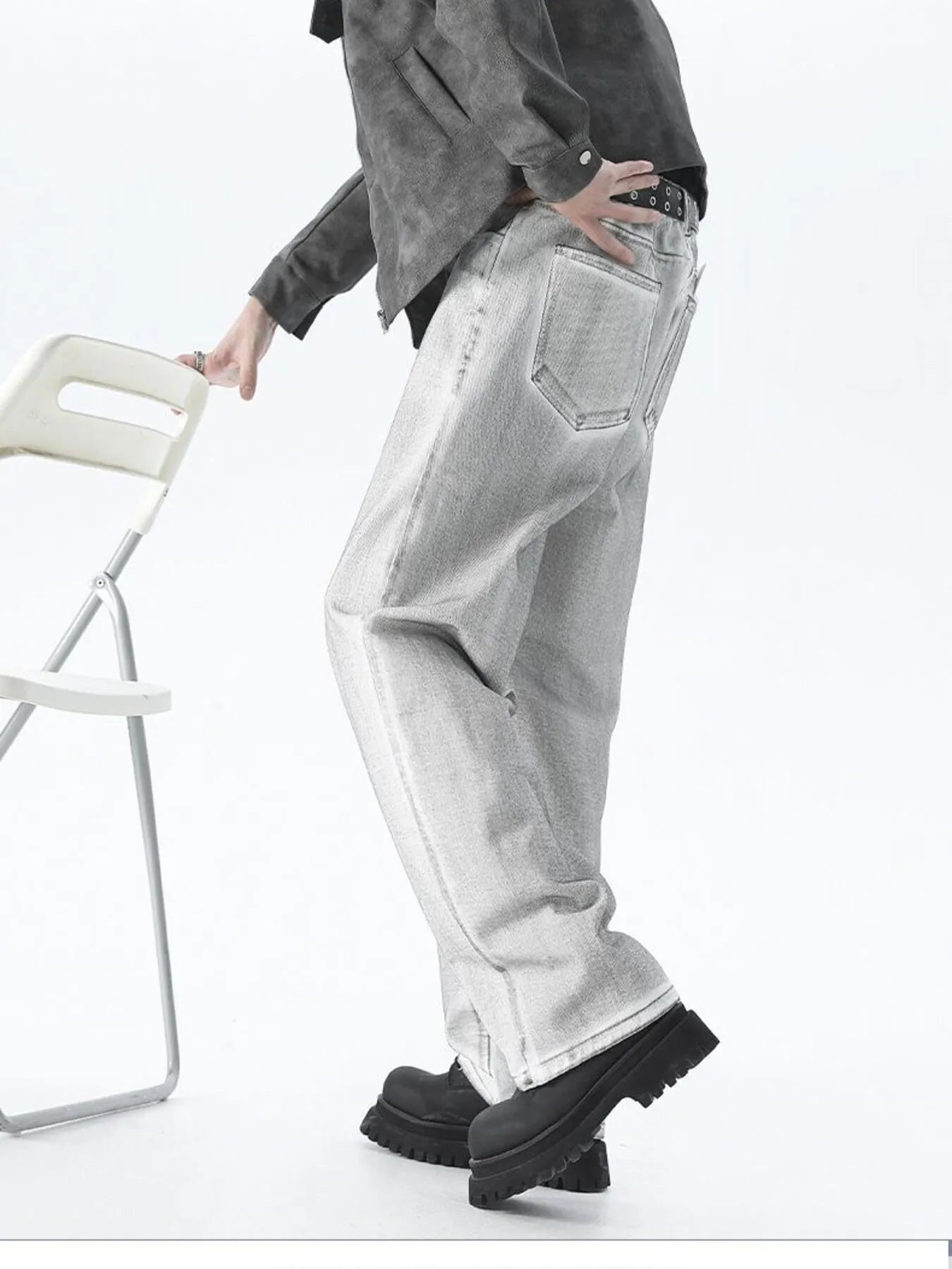 Men's Plus Size Wide Leg High Waisted Jeans