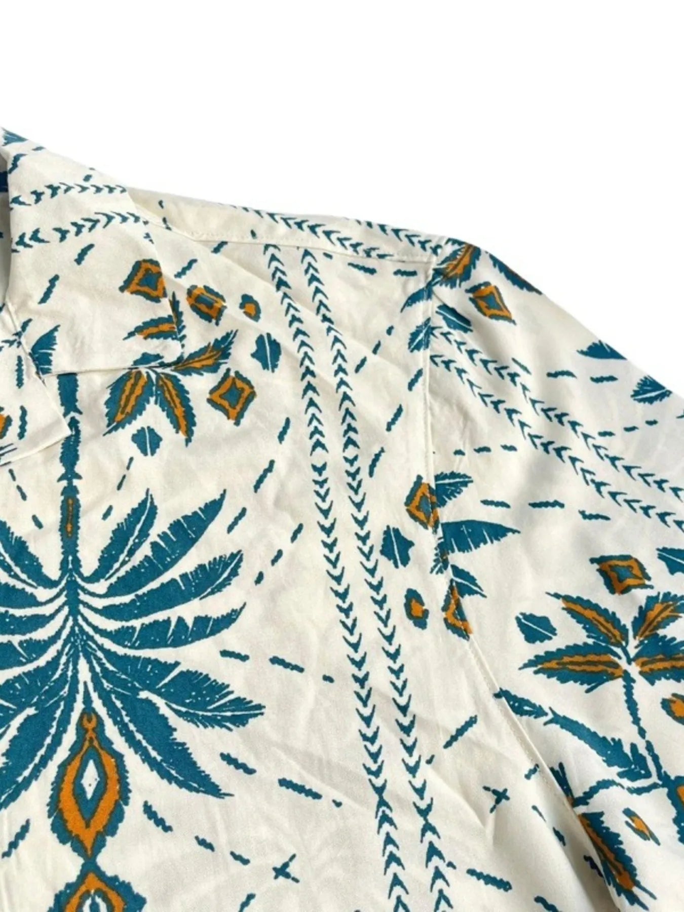 Men's Full Size Button Down Tropical Printed Shirt Plus Size