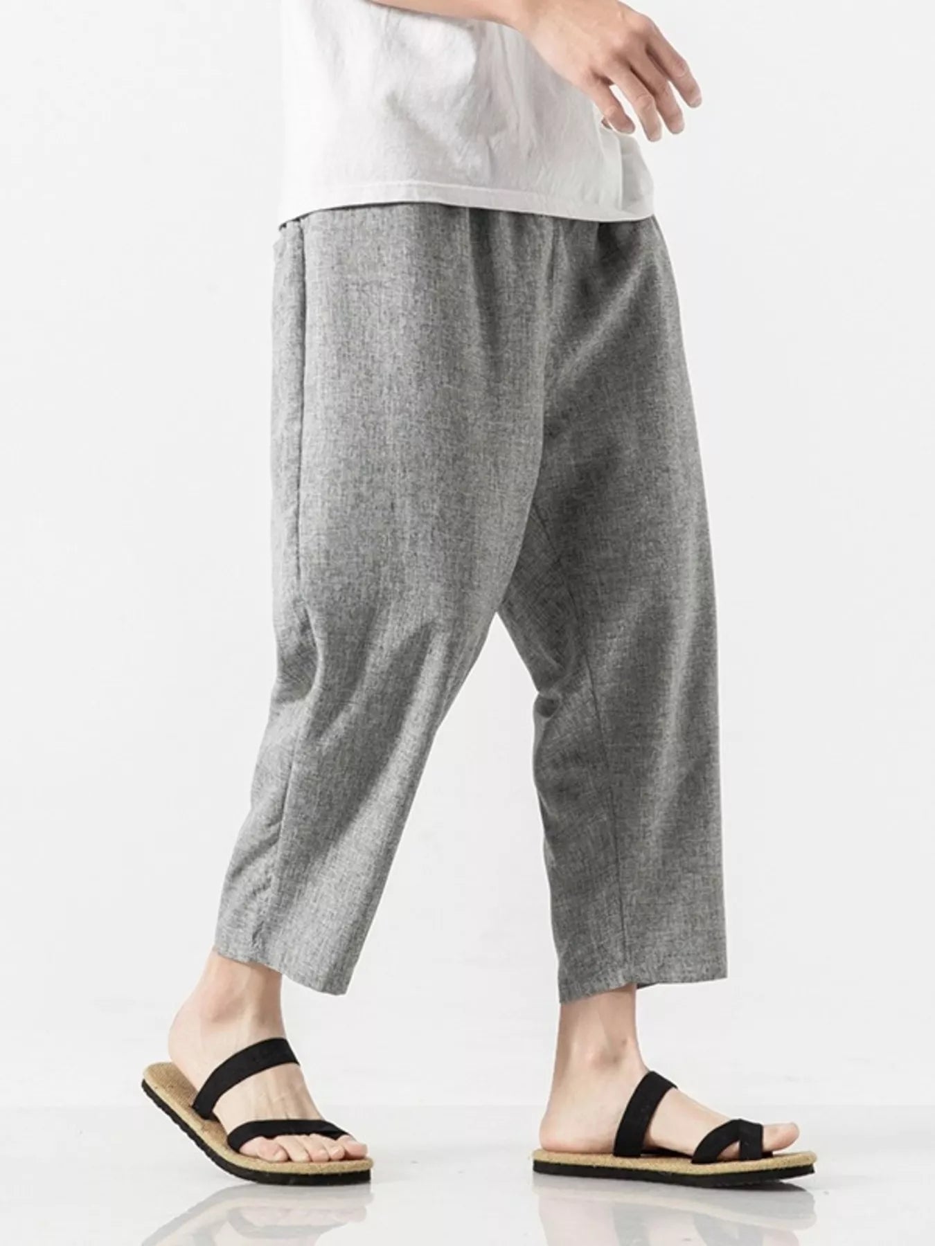 Men's Plus Size Casual Cropped Pants