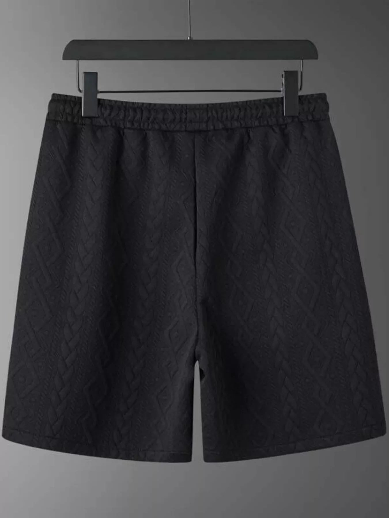 Men's Textured Knit Short Sleeve Polo & Shorts Set