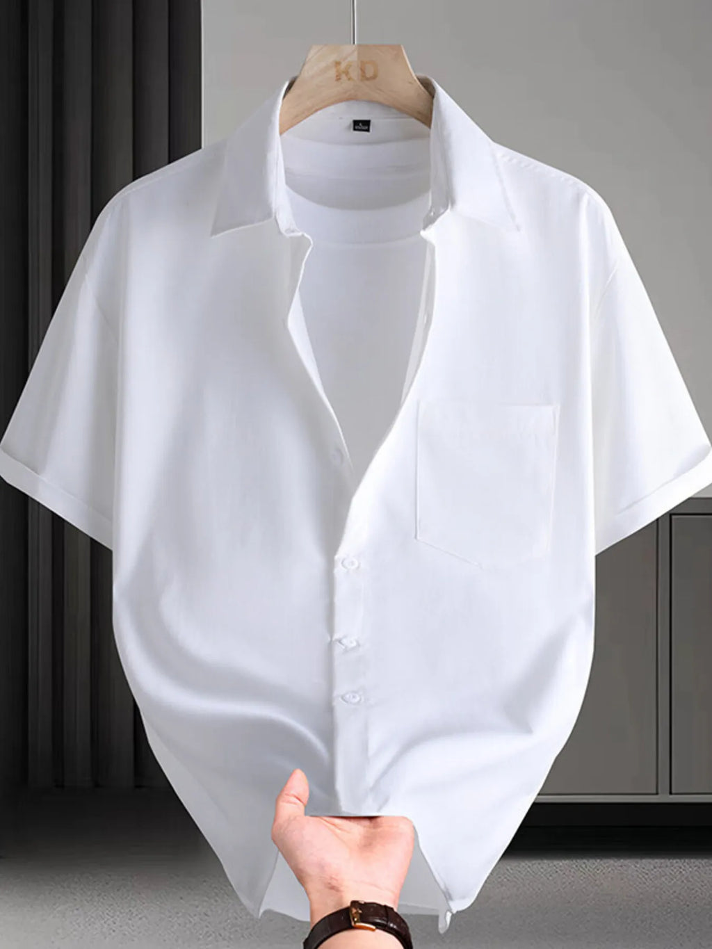 Men's Plus Size Button Up Short Sleeve Shirt