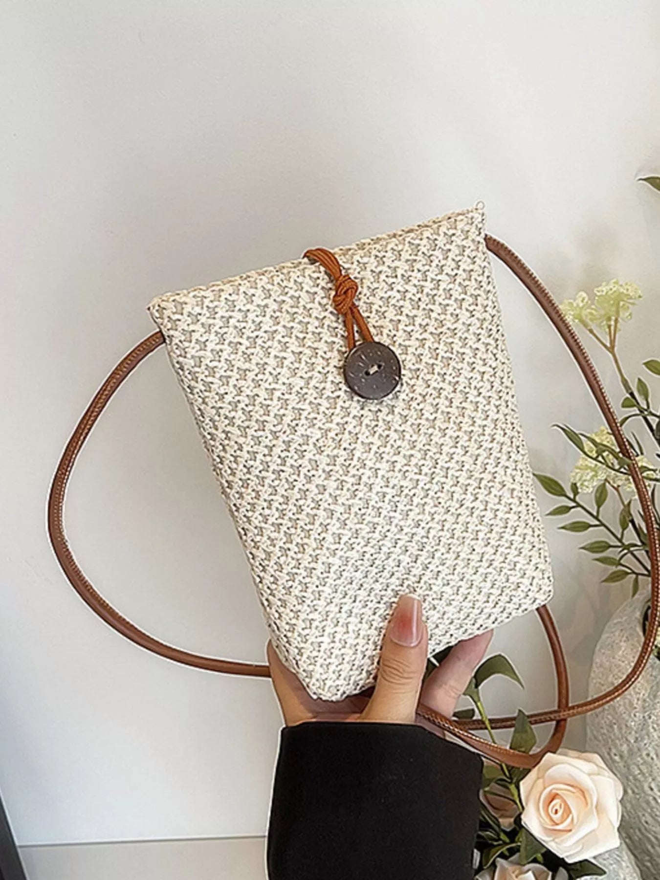 Woven Texture Crossbody Bag