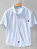 Men's Plus Size Striped Short Sleeve Casual Shirt