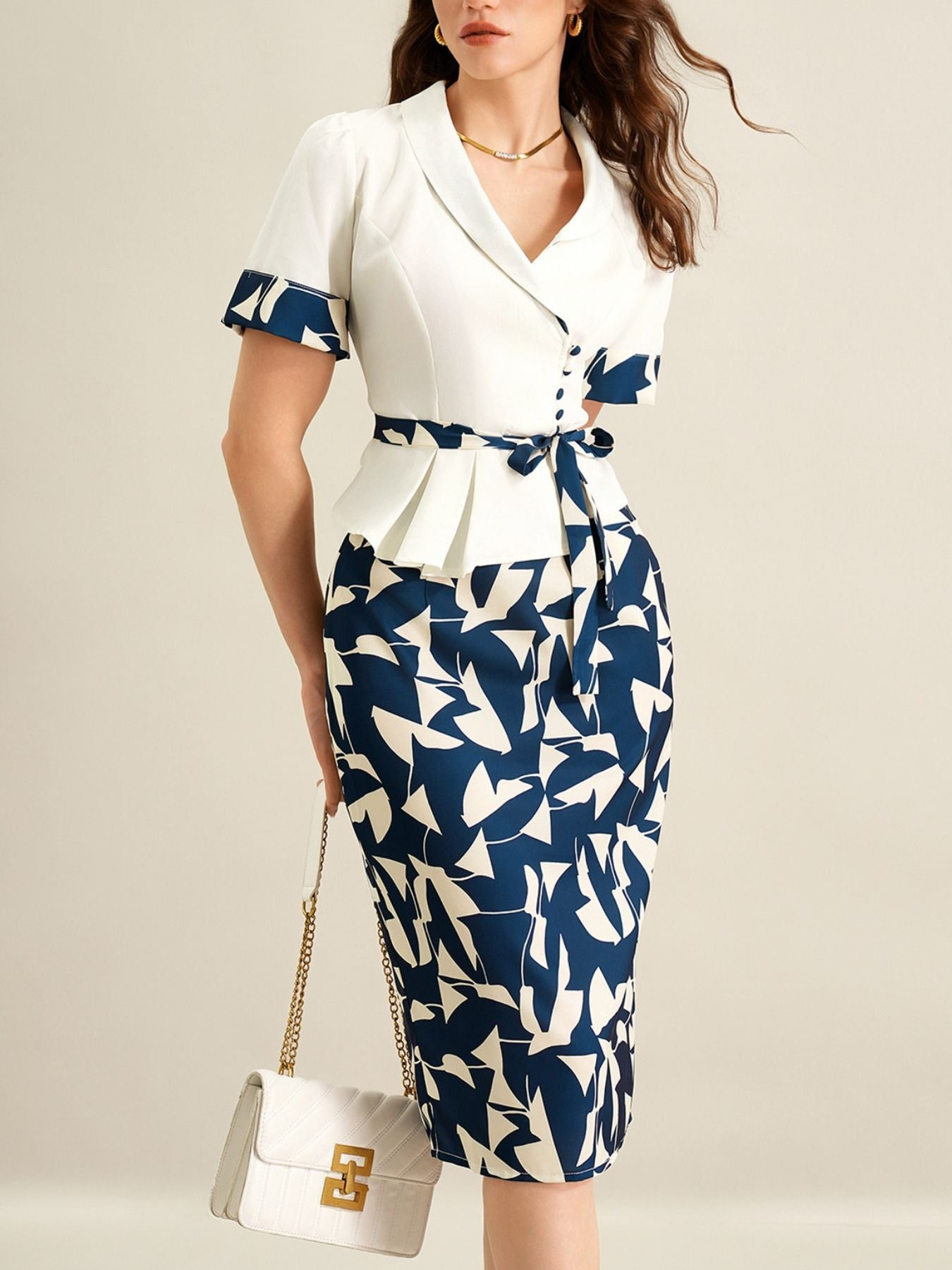 Short Sleeve Top and Skirt Set