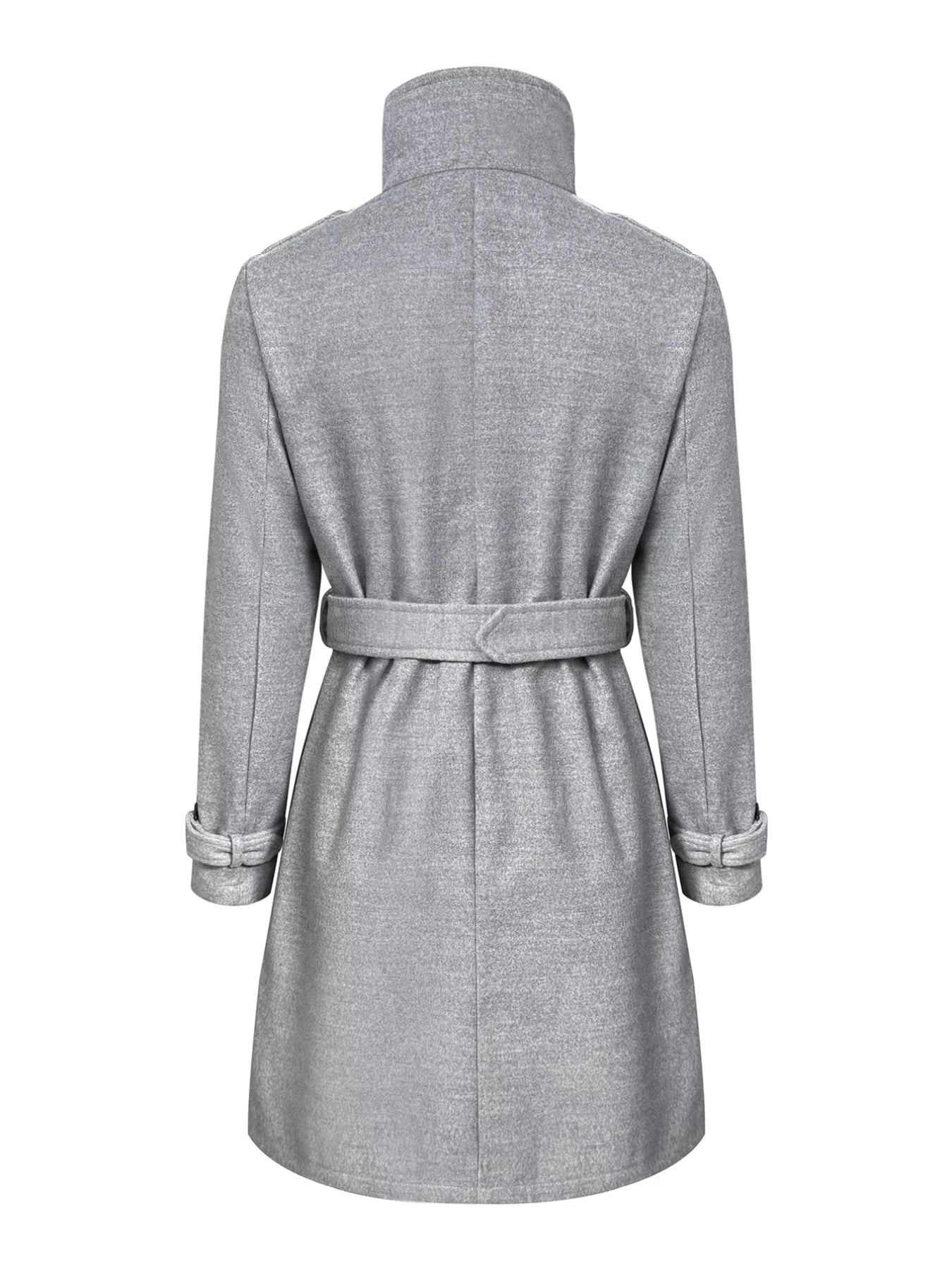 Button-Down Longline Coat with Belt