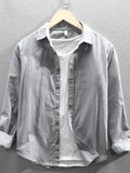 Men's Plus Size Button Up Long Sleeve Shirt