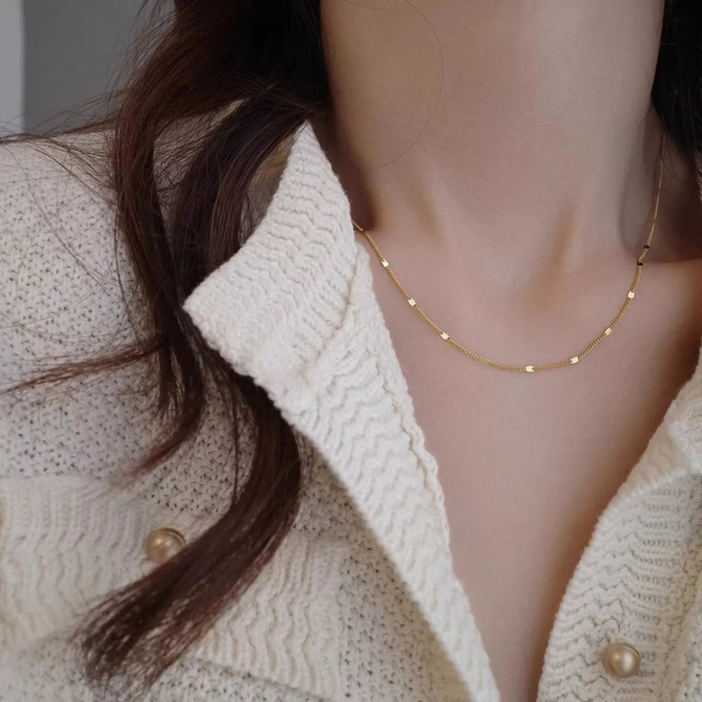 18K Gold-Plated 925 Sterling Silver Chain Necklace