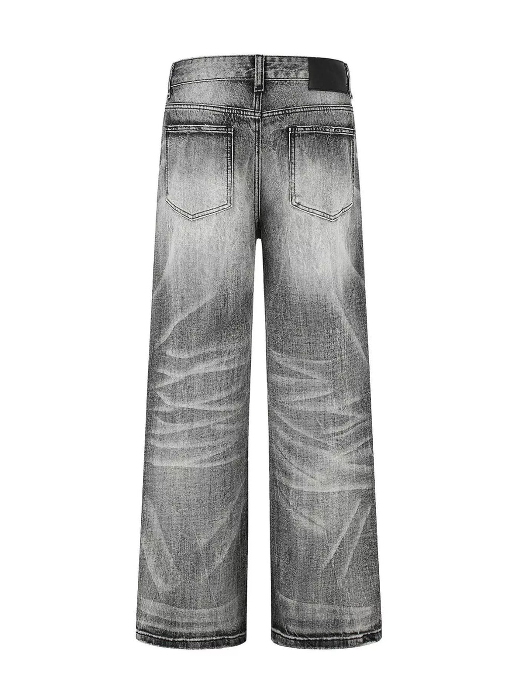 Men's Full Size Vintage Wash Wide Leg Jeans Plus Size