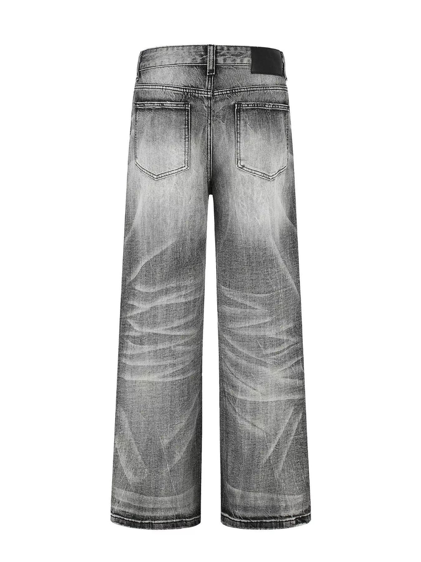 Men's Full Size Vintage Wash Wide Leg Jeans Plus Size