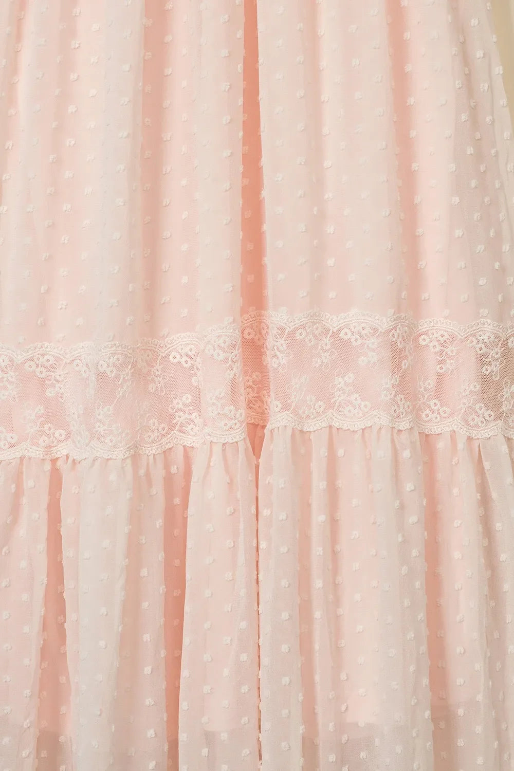 Polka Dot V-Neck Ruffle Midi Dress