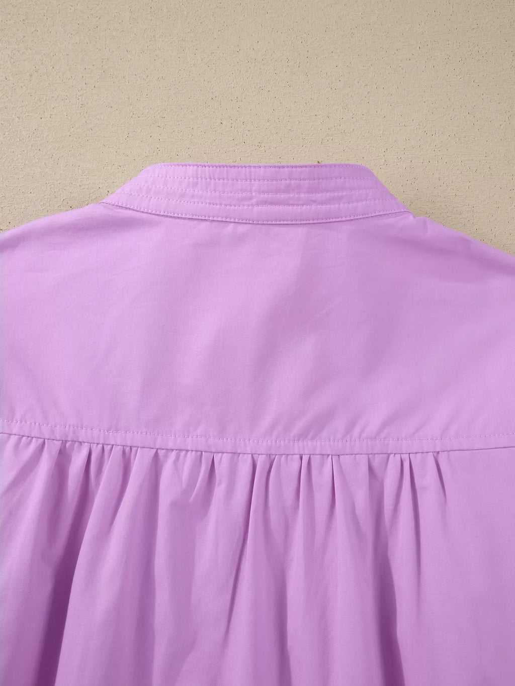 Notched Puff Sleeve Blouse