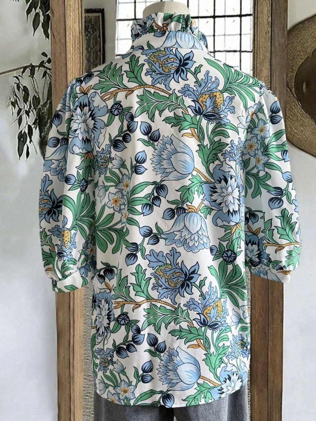Floral Print Half Sleeve Blouse