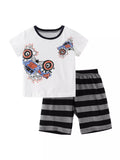 Children's Monster Truck Tee & Striped Shorts Set