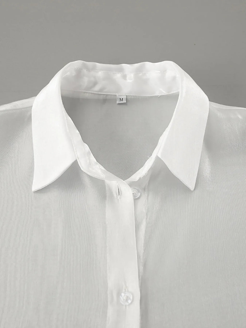 Button Up Flounce Sleeve Shirt