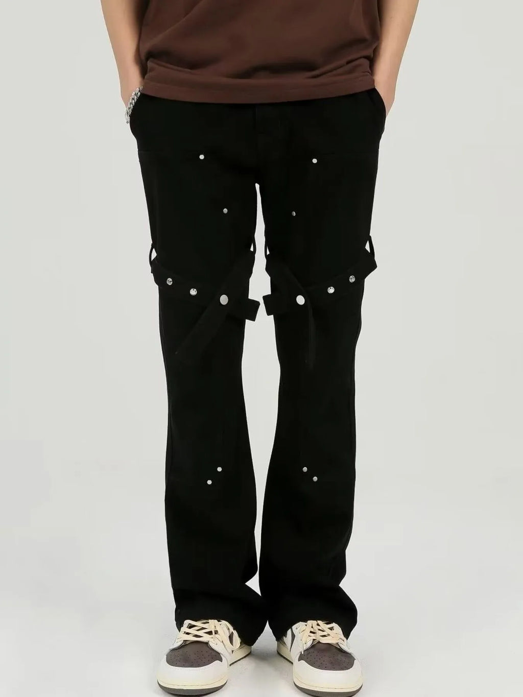 Men's Plus Size Studded Cargo Pants
