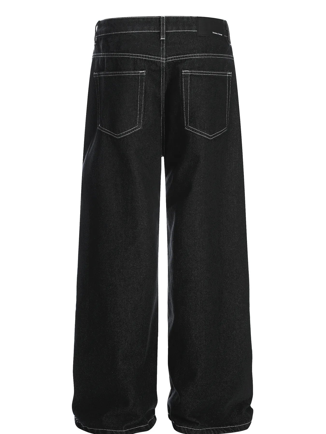 Men's Wide-Leg Contrast Stitch Jeans