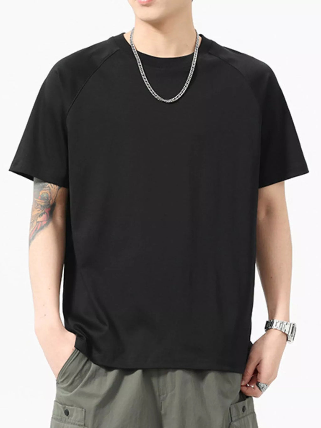 Men's Full Size Round Neck Short Sleeve T-Shirt Plus Size