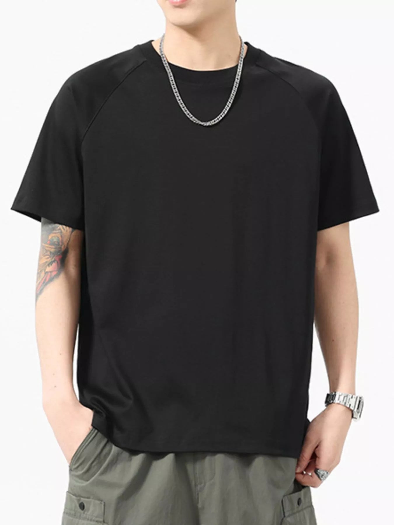 Men's Full Size Round Neck Short Sleeve T-Shirt Plus Size