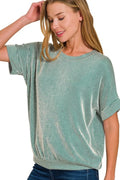 Zenana Corded Rib Short Sleeve T-Shirt