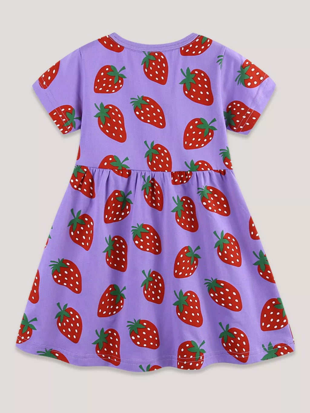 Children's Strawberry Print Short Sleeve Dress
