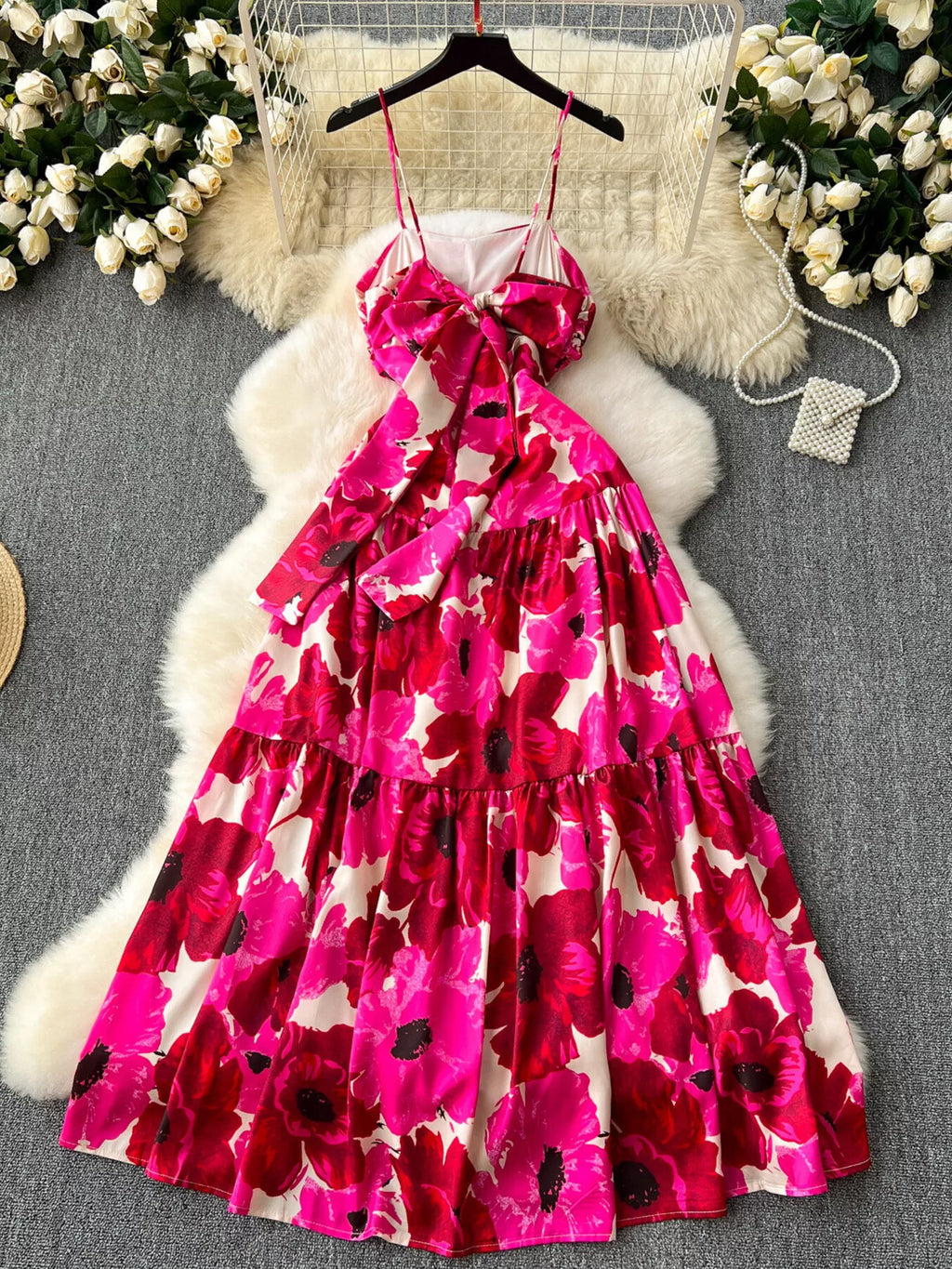 Floral Print Tiered Cami Dress