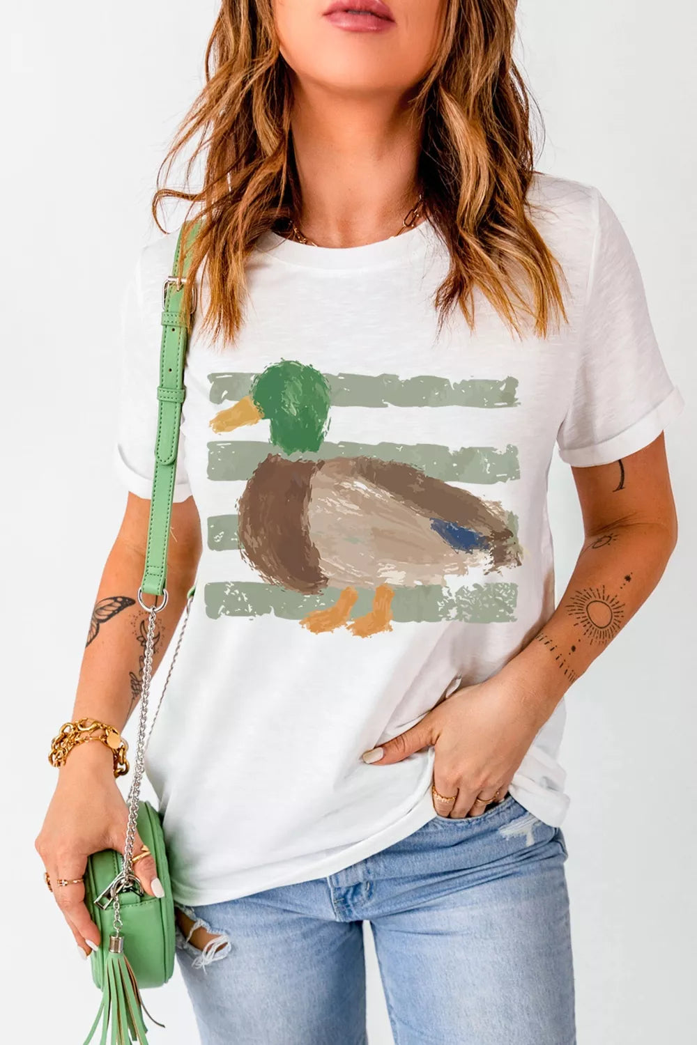 Western Duck Graffiti Graphic T-Shirt