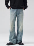 Men's Full Size Wash Wide Leg Relaxed Fit Jeans Plus Size