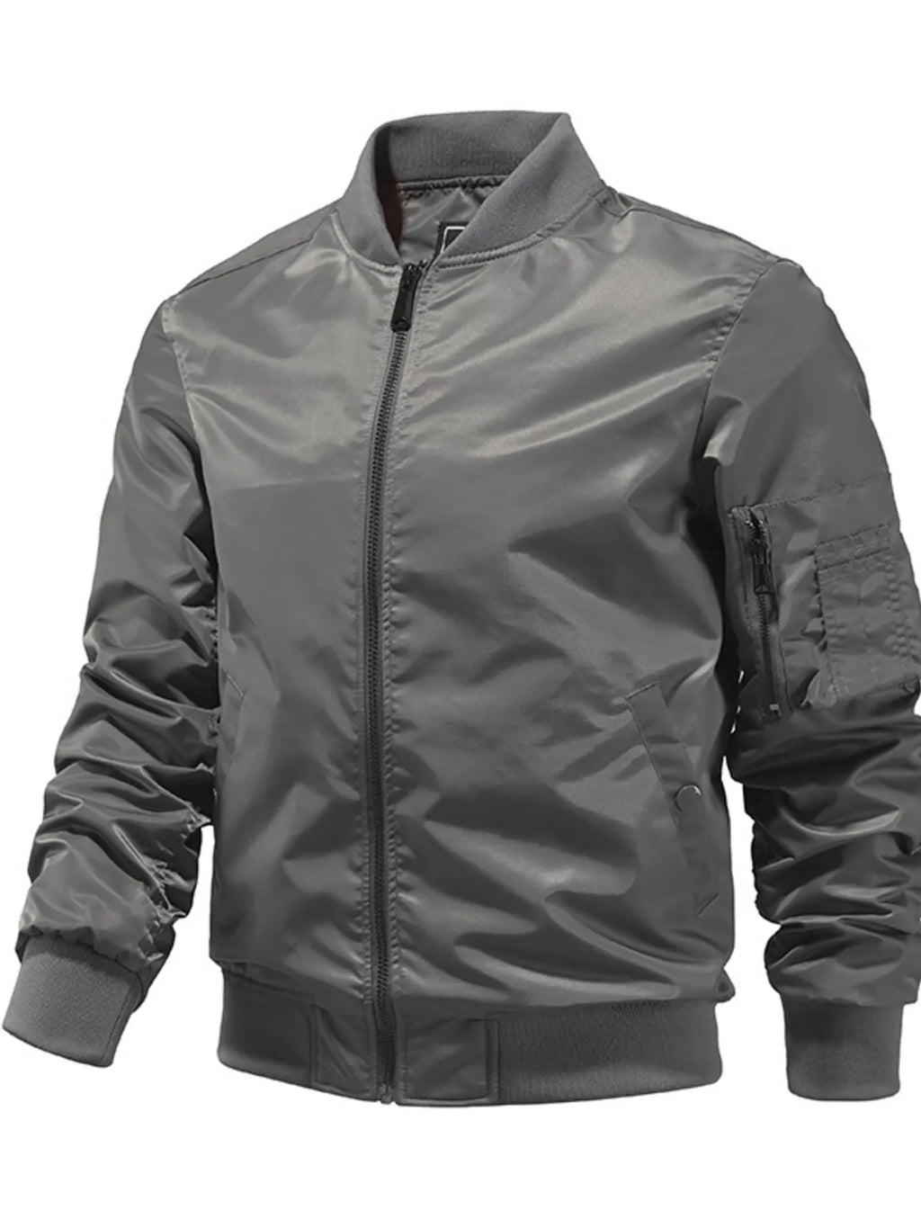 Men's Full Size Zip Up Long Sleeve Jacket Plus Size
