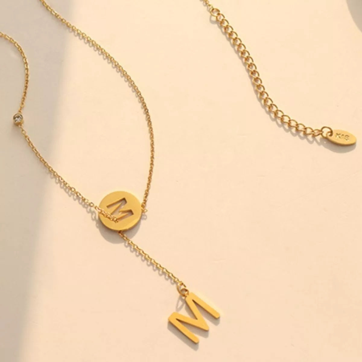 18K Gold-Plated Titanium Steel Letter Pendant Necklace