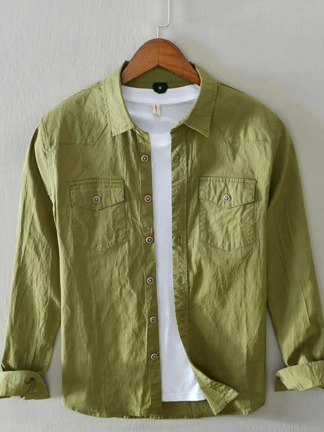 Men's Plus Size Button Up Long Sleeve Shirt