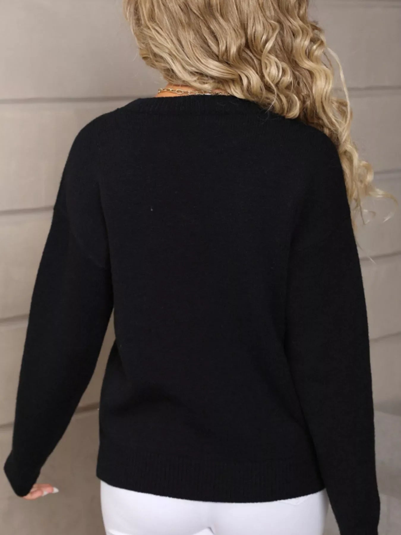 Valentine's Day Heart Pattern Long Sleeve Sweater