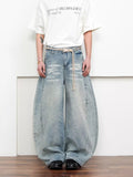 Men's Full Size Washed Wide Leg Jeans Plus Size