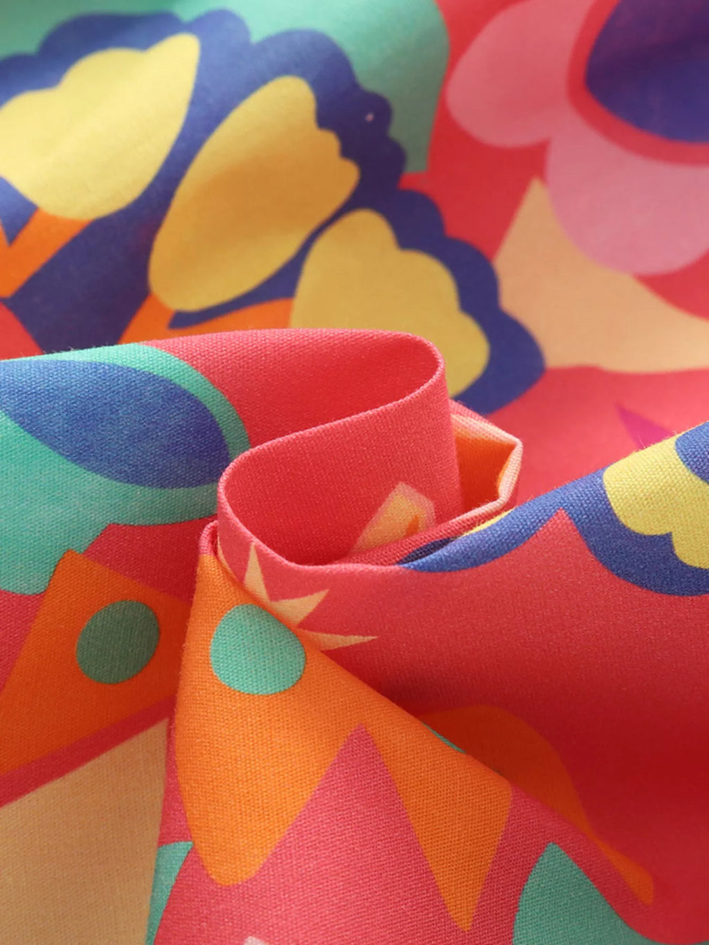 Children's Floral Print Button Detail Casual Dress