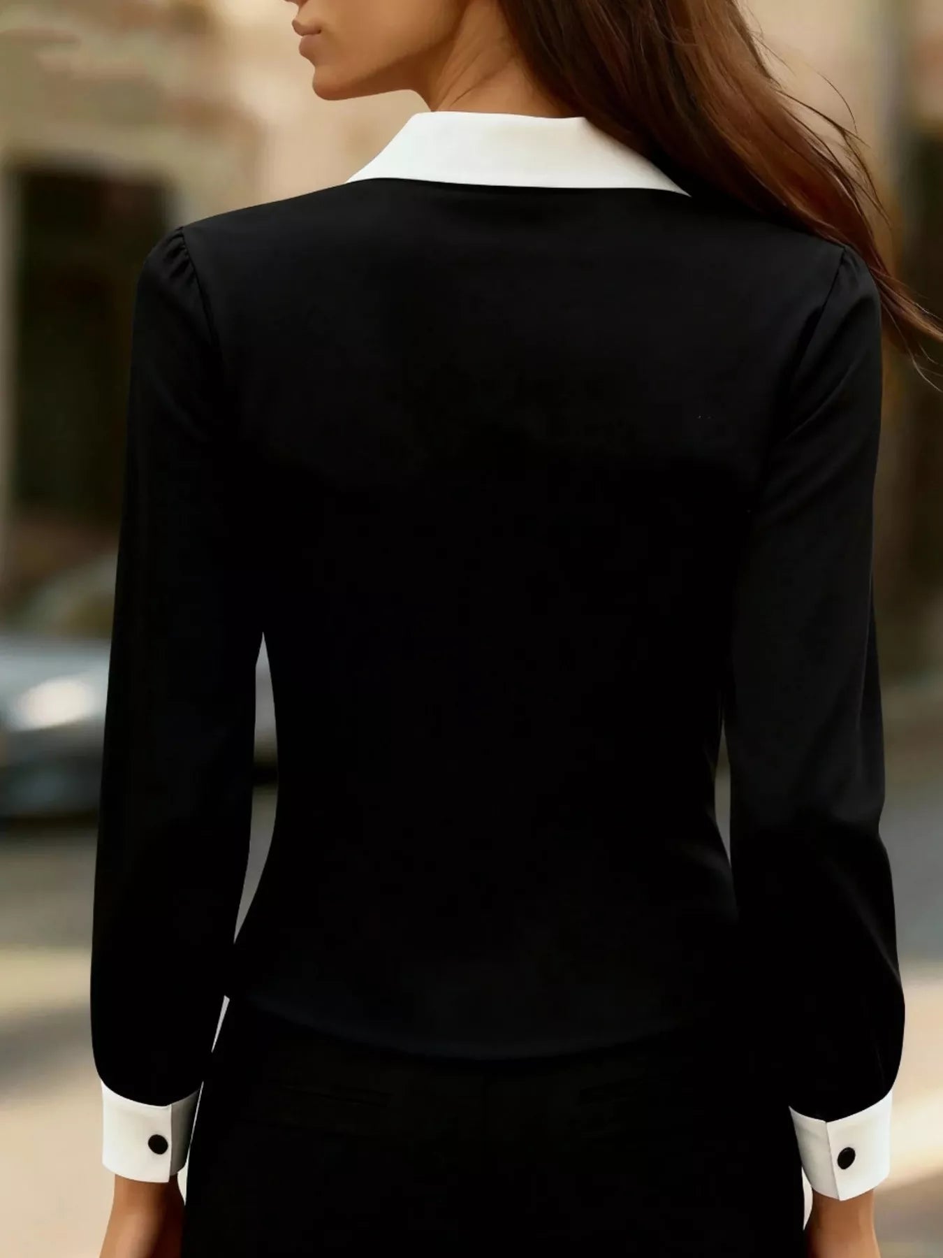 Contrast Button-Down Shirt