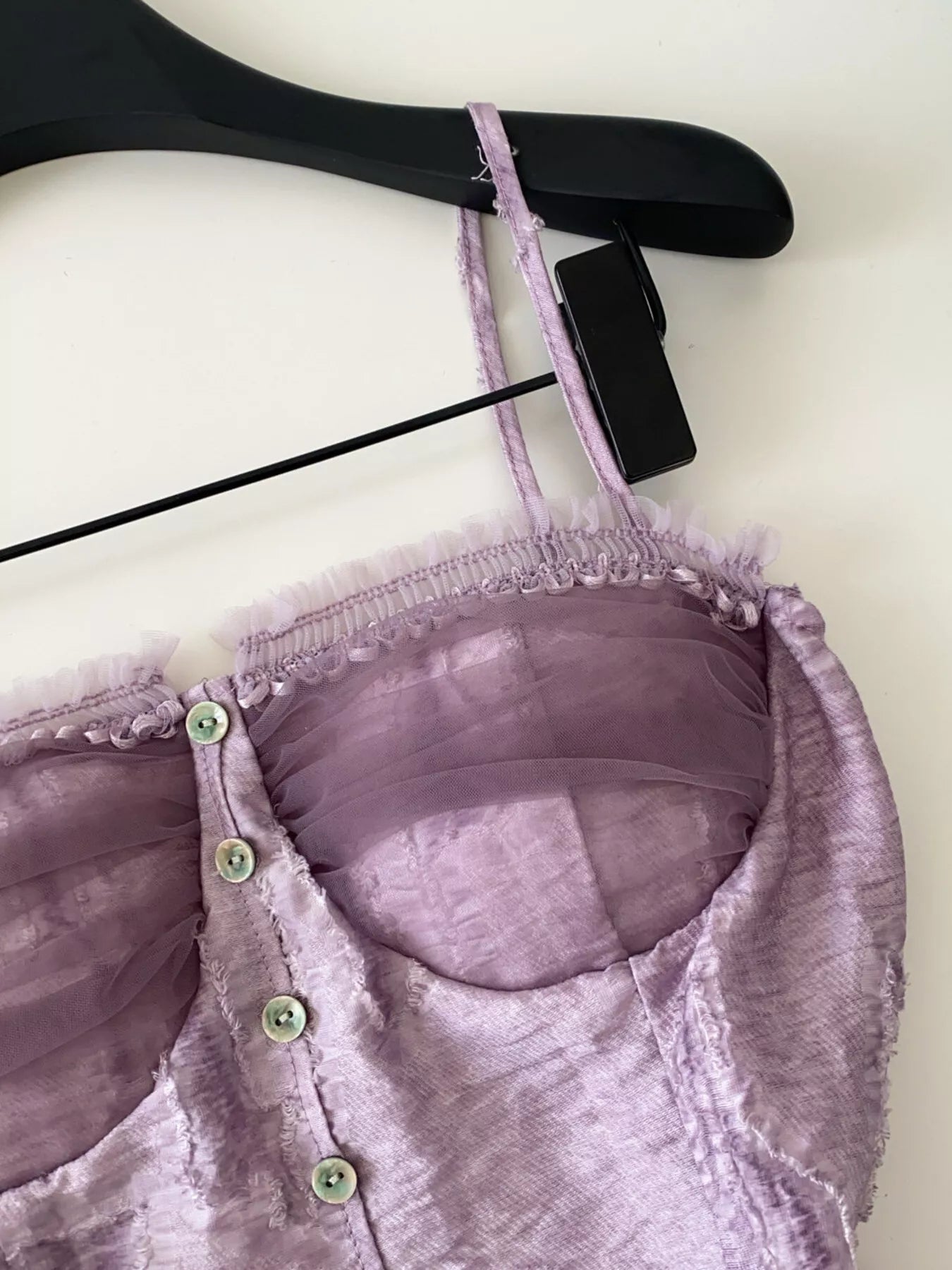 Lace Trimmed Ruffled Hem Tank