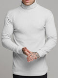 Men's Ribbed Turtleneck Long Sleeve Sweater