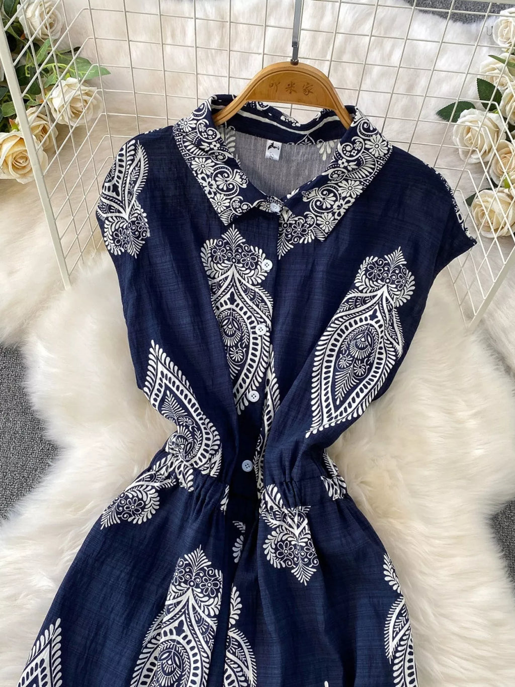 Button Front Wide Leg Jumpsuit