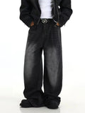 Men's Full Size Wide Leg Wash Jeans Plus Size