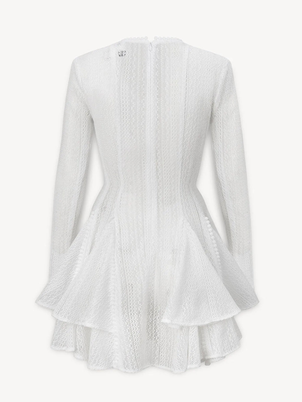 Layered Round Neck Long Sleeve Dress