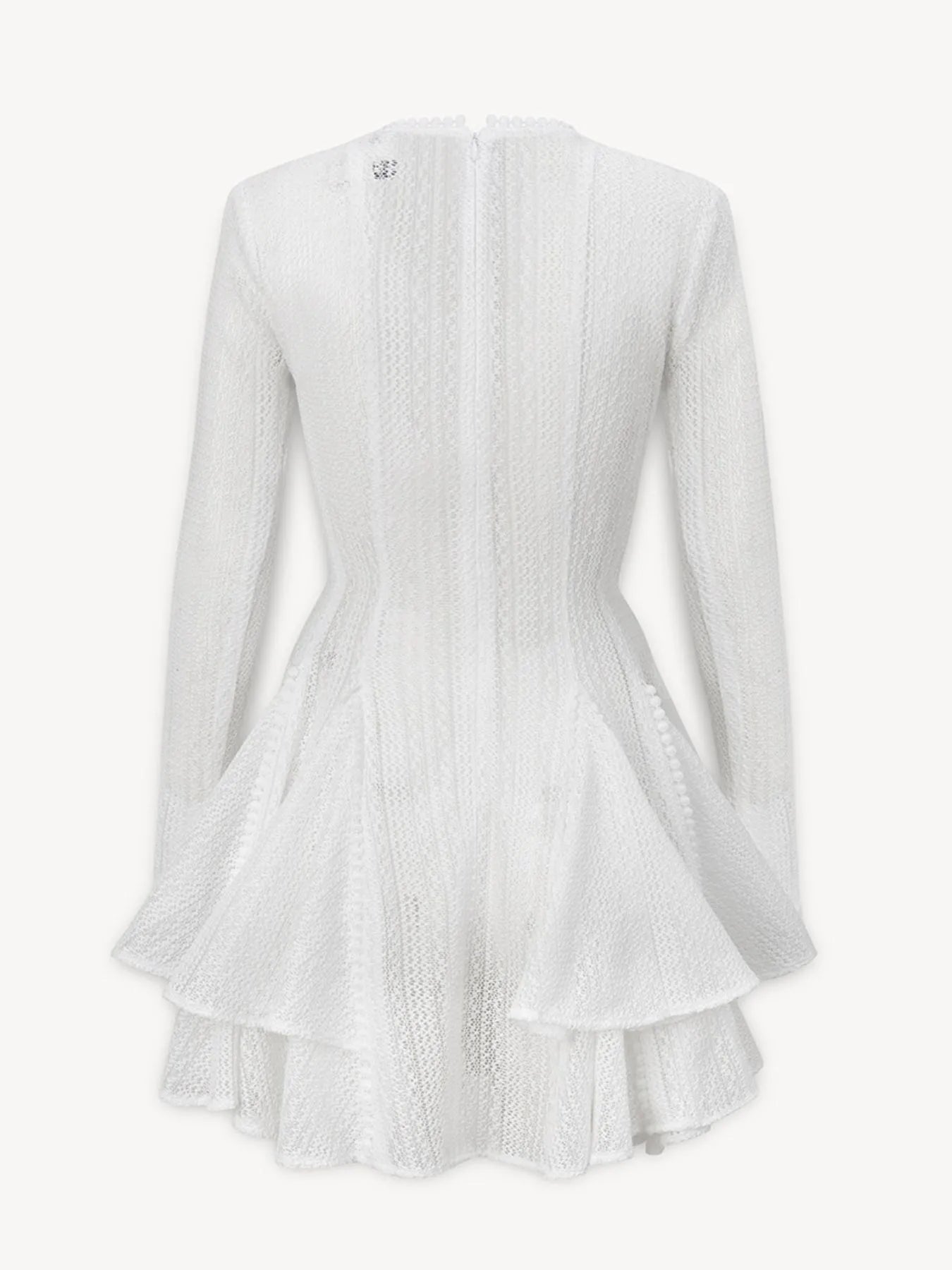Layered Round Neck Long Sleeve Dress