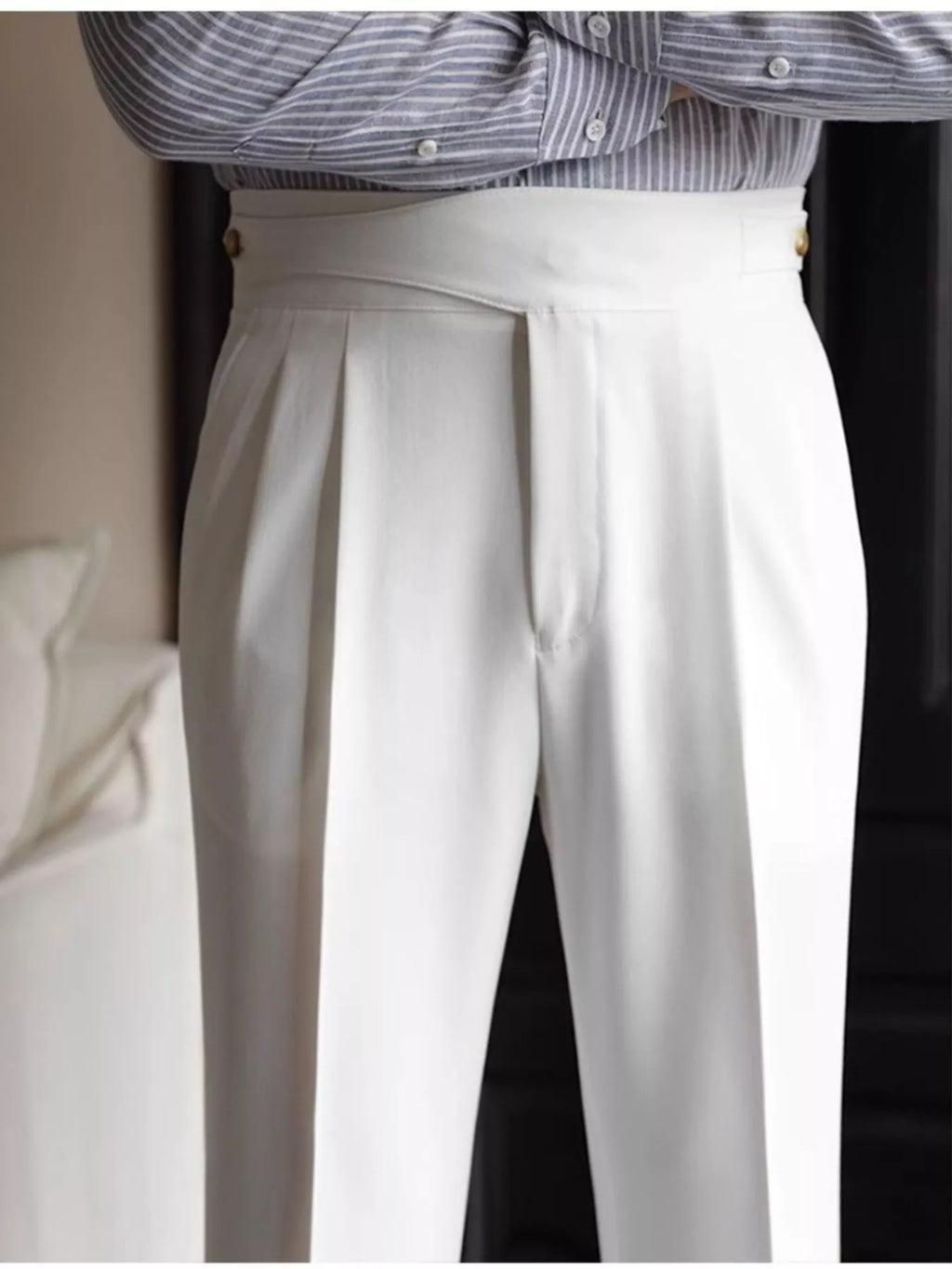 Men's Pleated Wide-Leg Dress Pants