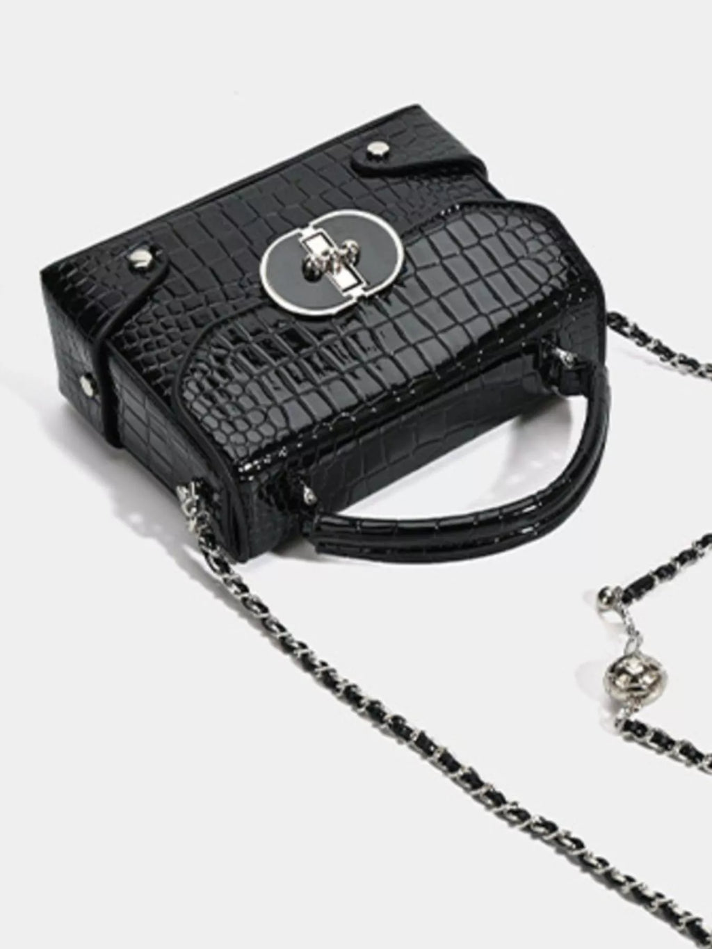 Crocodile Pattern Flap Crossbody Bag
